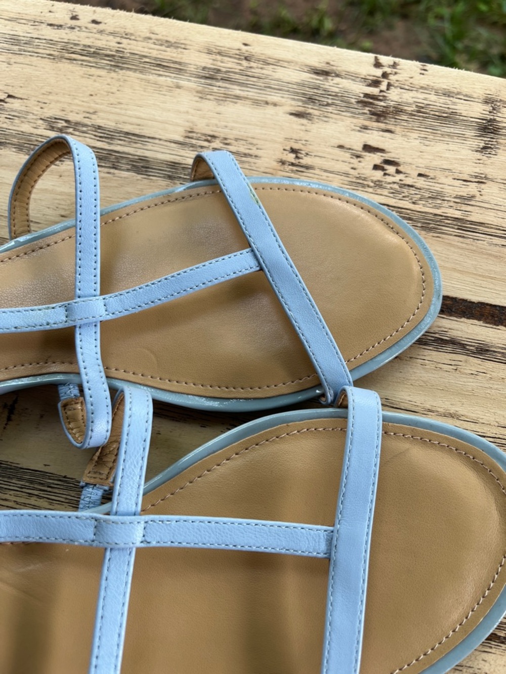 Talbots Gladiator Blue Leather Strappy Flat Sandals ๐ without ๐ฆ - Picture 5 of 11
